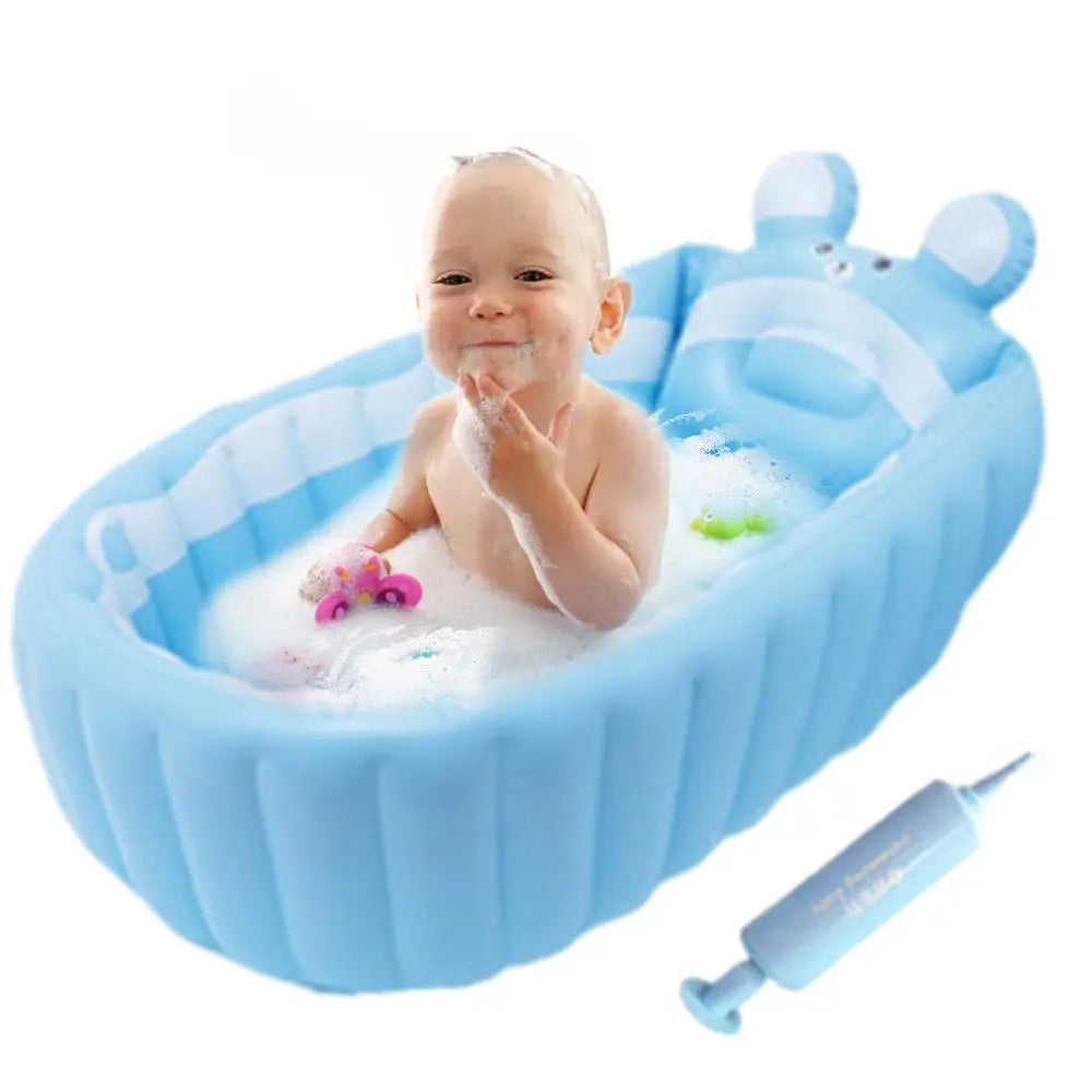 Kids Inflatable Bathtub Portable Newborn Toddler Bathing Tub With Air Pump Collapsible Shower Basin For Boys And Girls Home And