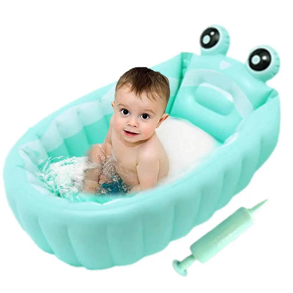 Kids Inflatable Bathtub Portable Newborn Toddler Bathing Tub With Air Pump Collapsible Shower Basin For Boys And Girls Home And