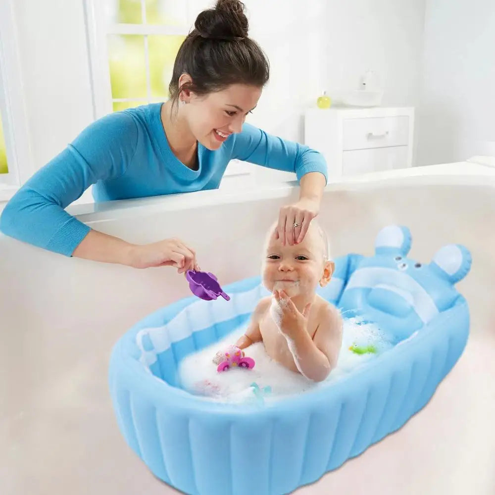Kids Inflatable Bathtub Portable Newborn Toddler Bathing Tub With Air Pump Collapsible Shower Basin For Boys And Girls Home And