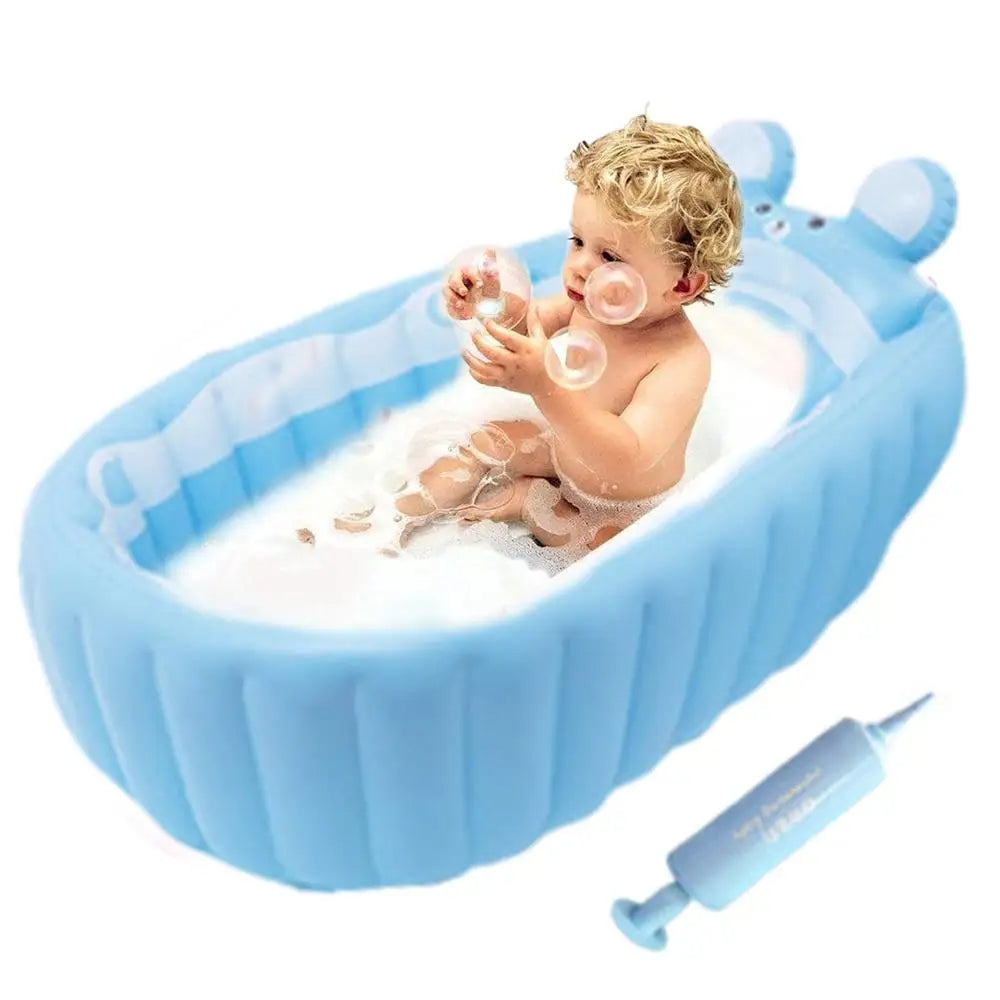 Kids Inflatable Bathtub Portable Newborn Toddler Bathing Tub With Air Pump Collapsible Shower Basin For Boys And Girls Home And