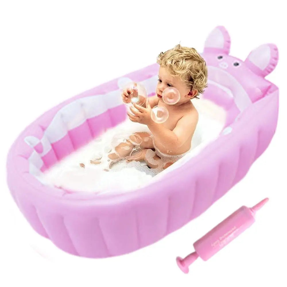 Kids Inflatable Bathtub Portable Newborn Toddler Bathing Tub With Air Pump Collapsible Shower Basin For Boys And Girls Home And