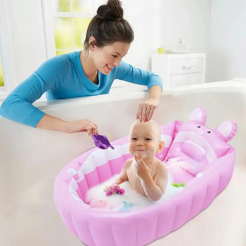 Kids Inflatable Bathtub Portable Newborn Toddler Bathing Tub With Air Pump Collapsible Shower Basin For Boys And Girls Home And