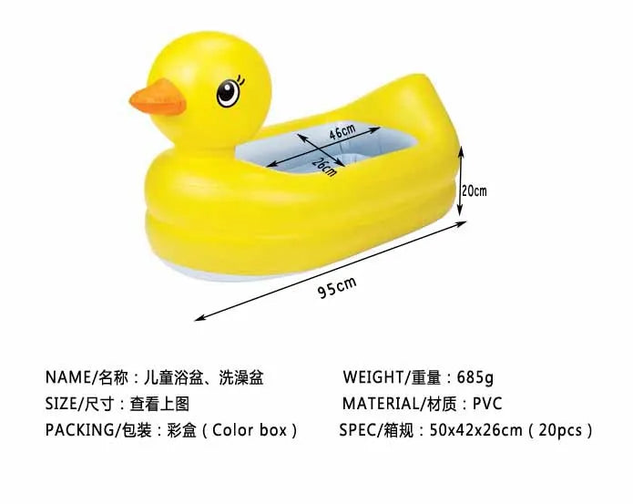 Baby Bath Tub 0-3 Years Old Inflatable Animal Bathtub Folding Bathtub Duck Bath Pool Accessories Tubs Summer Newborn Bathe Goods