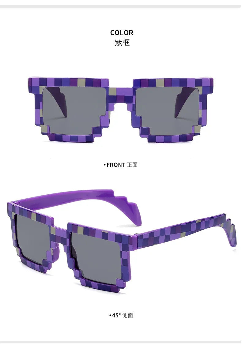 2021 New fashion Sun Glasses Hot Sale Sunglasses Creeper Glasses Novelty Mosaic Funny Goggles Boys Girls Pixel Eyewear