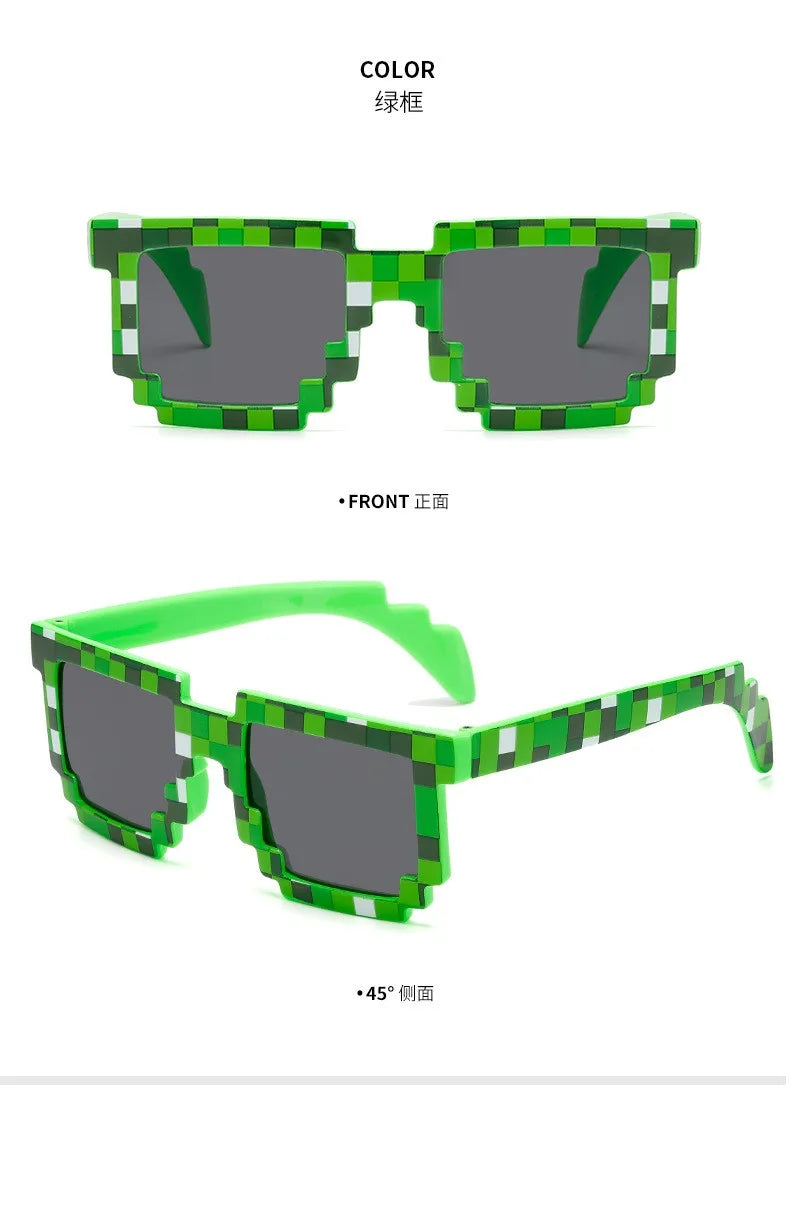 2021 New fashion Sun Glasses Hot Sale Sunglasses Creeper Glasses Novelty Mosaic Funny Goggles Boys Girls Pixel Eyewear