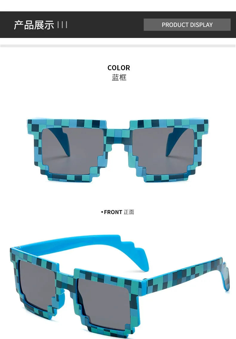 2021 New fashion Sun Glasses Hot Sale Sunglasses Creeper Glasses Novelty Mosaic Funny Goggles Boys Girls Pixel Eyewear